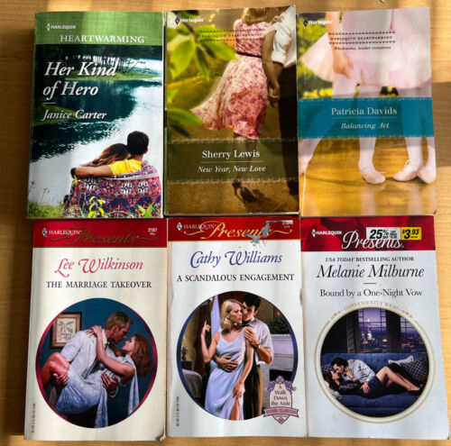 Lot of 6 HARLEQUIN Books,PRESENTS & HEARTWARMING, Wholesome or Seductive stories
