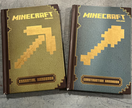 Lot of 2 Official Minecraft Handbooks, Construction & Essential, HC