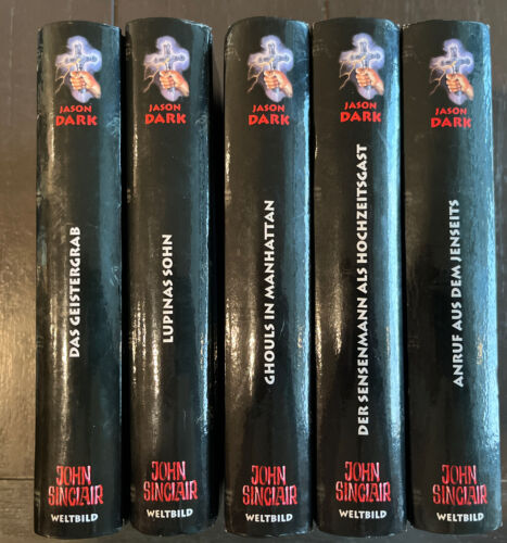 John Sinclair Geisterjager 5 Buch Lot, Horror, Thriller, Jason Dark,  Gebundene