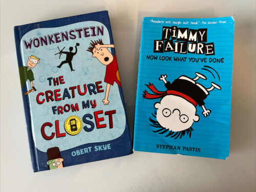 Lot of 2 kids chapter books - WONKENSTEIN (the Creature Closet) & TIMMY FAILURE