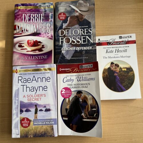 Lot of 5 HARLEQUIN BEST SELLING AUTHOR books, romance, passion, NYT Bestseller