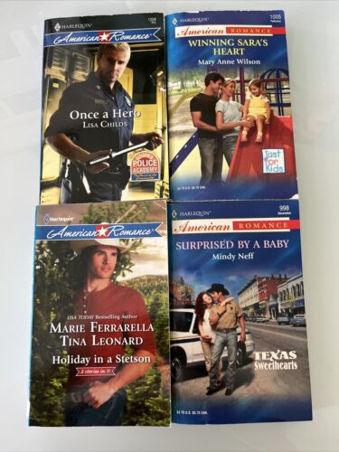 Lot of 4 AMERICAN ROMANCE Books by Harlequin, love, feel good stories