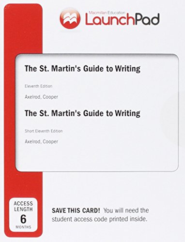 St. Martin's Guide to Writing with 2016 MLA Update 11e &LaunchPad for The St. Martin's Guide to Writing 11e (Six Month Access)