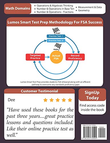 Florida Standards Assessments Prep: 5th Grade Math Practice Workbook and Full-length Online Assessments: FSA Study Guide